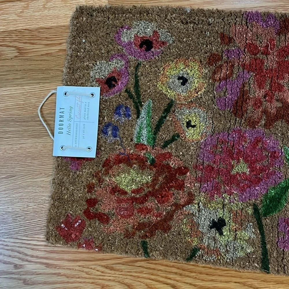 Anthropologie Hello Spring Door Mat NWT